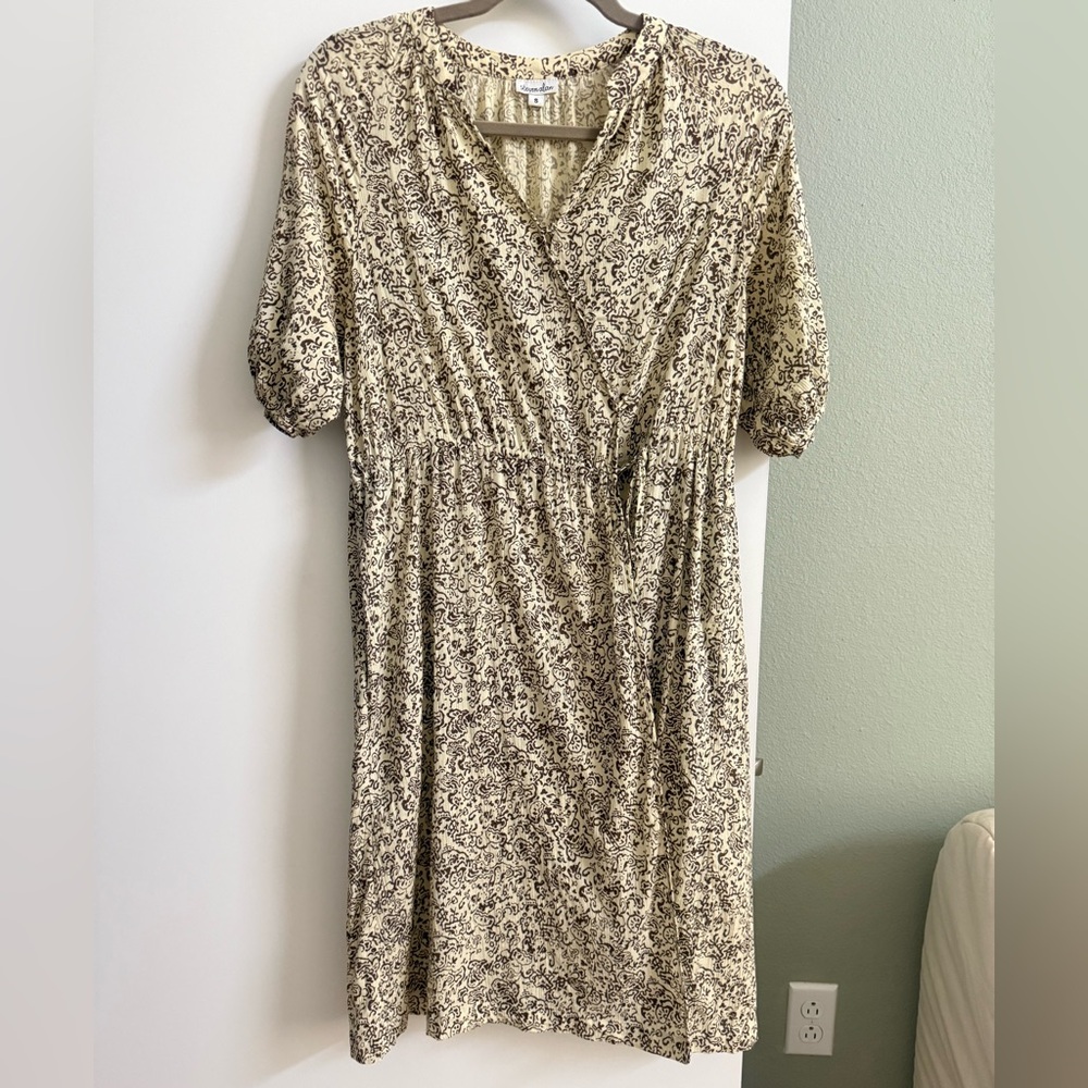 Steve Alan Dress Block Print Cotton Wrap Dress
